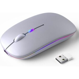 Ultra-thin Wireless Mouse 2.4G Bluetooth Dual Mode Rechargeable
