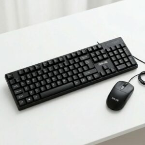 Wired Keyboard and Mouse Combo USB – Full Size Keyboard with Optical Mouse Set for Laptop, Desktop PC