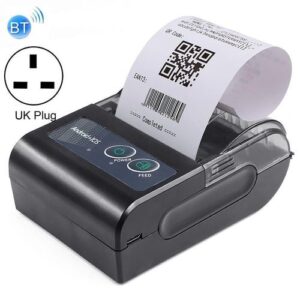 58HB6 Bluetooth Thermal Printer Label Takeaway Receipt Machine UK Plug - Black