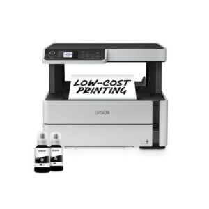 Epson EcoTank M2170 Monochrome A4 Inkjet All-in-One Printer – Print, Scan, Copy, Auto Duplex, Wi-Fi, Wi-Fi Direct, Ethernet, Refillable Ink Tank, USB 2.0, Flatbed Scanner, White, 1-Year Warranty