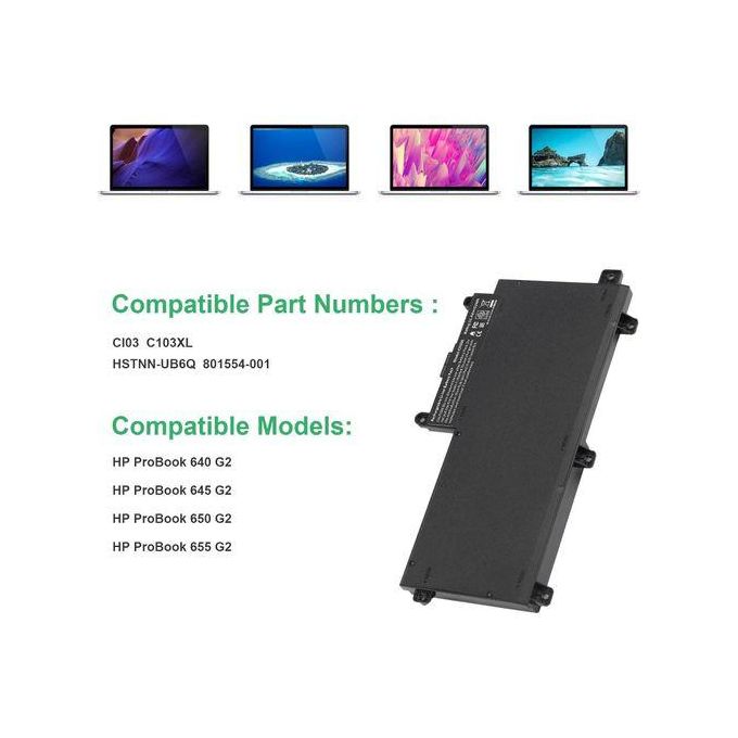 CI03 CI03XL Laptop Battery For Hp ProBook 640 G2 645 G2 650 G2 655 G2, ProBook 640 G3 645 G3 650 G3 655 G3 Laptop, P/N: HSTNN-UB6Q HSTNN-LB6T HSTNN-PB6K 801554-001 - Image 3